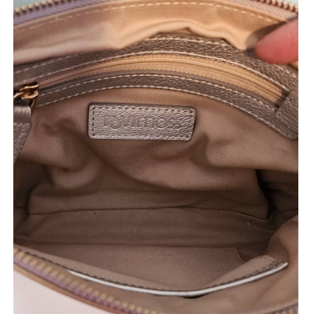 Rovimoss Gold Leather Crossbody Purse with Silver Trim - Picture 8 of 8